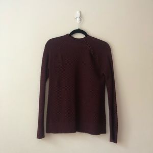 Loft Maroon Button-Up Sweater